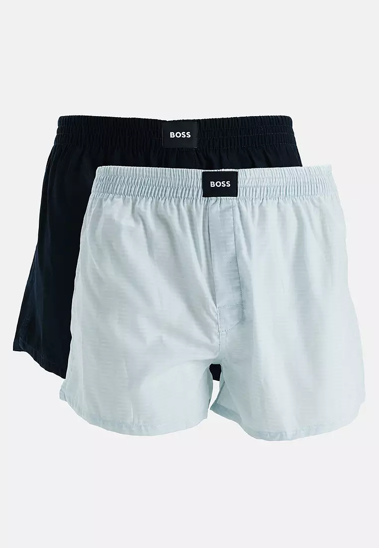 Buy BOSS Logo Cotton Pyjama Boxers 2 Pack - BOSS Business 2026 Online ...
