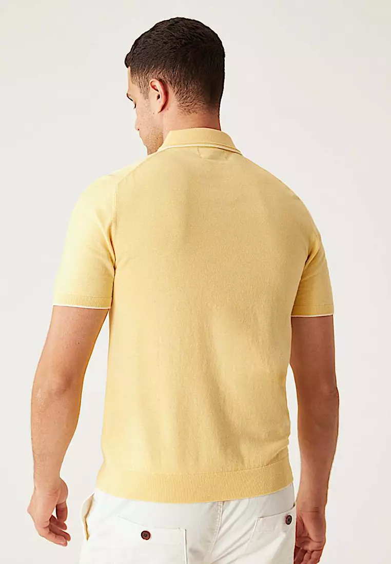 Cotton Rich Short Sleeve Knitted Polo Shirt