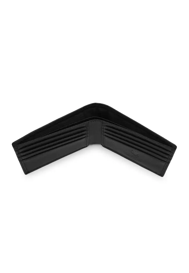 Men's Genuine Leather RFID Short Wallet - Black