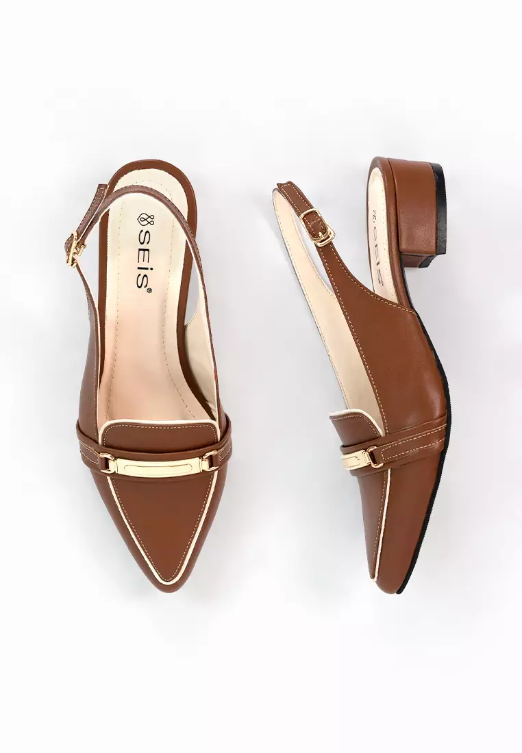 SEIS Emily Sepatu Mules Wanita | Slingback Heels 3 cm
