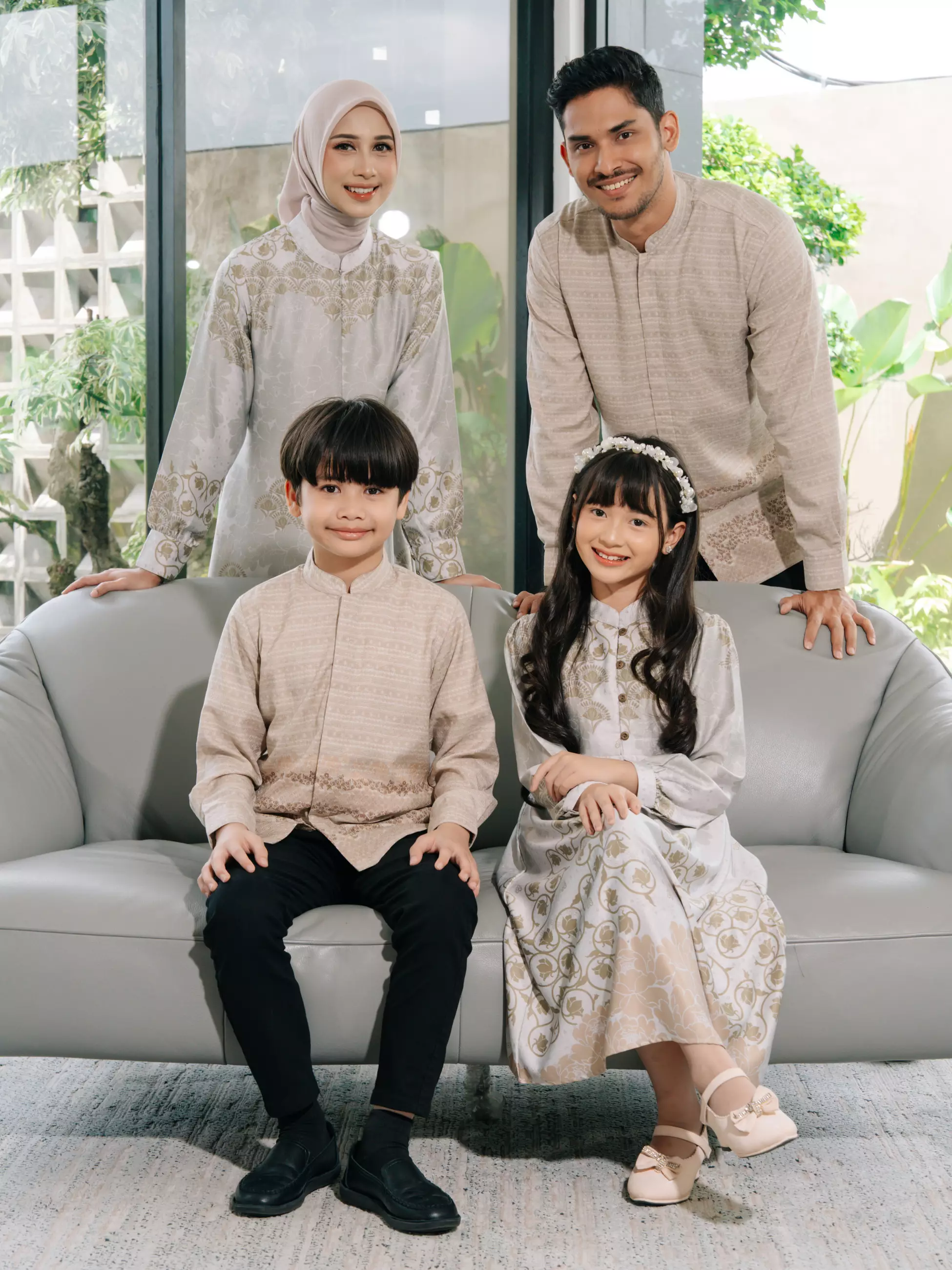 Kanaya Cream Olive Gamis Wanita Dress