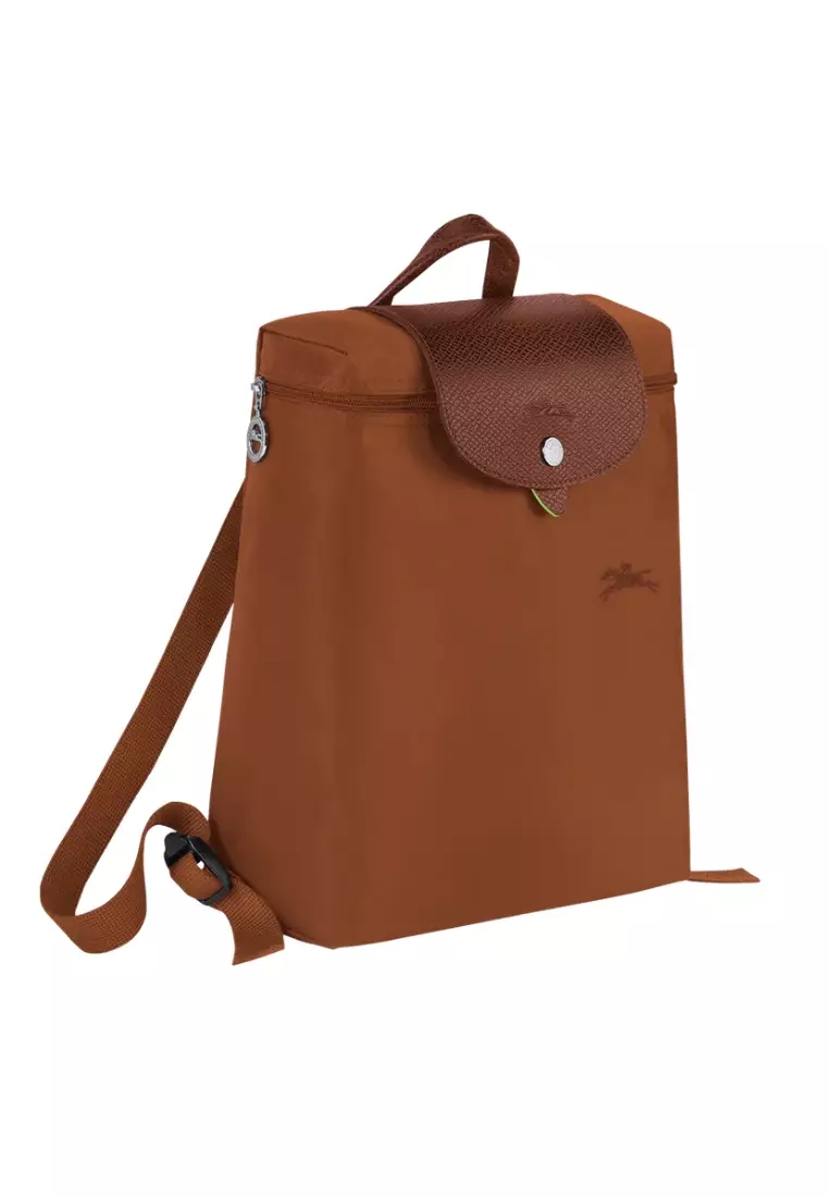 Longchamp Le Pliage Green Backpack Cognac