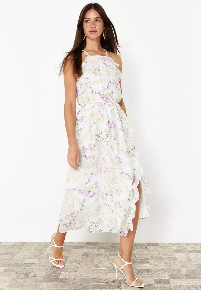 Floral Pattern Midi Dress