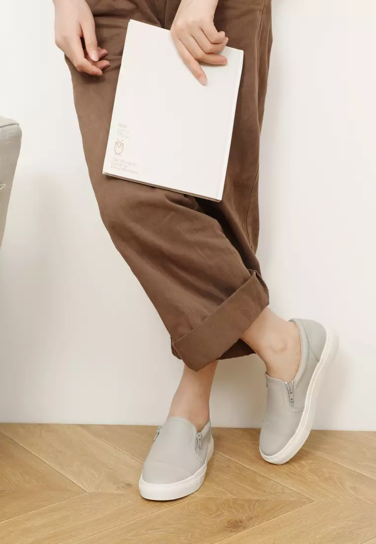 Leather Zipper Slip-Ons TH777-6