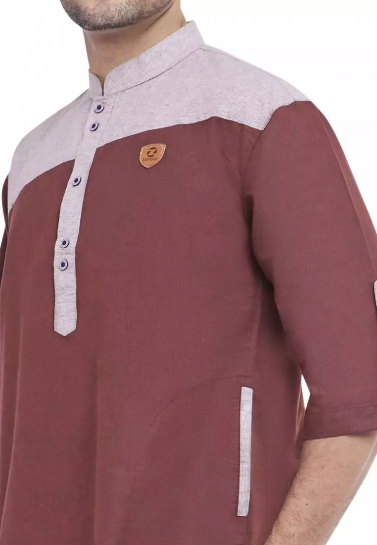 Zayidan Baju Koko Gamis Muslim Pria Mirza - Maroon