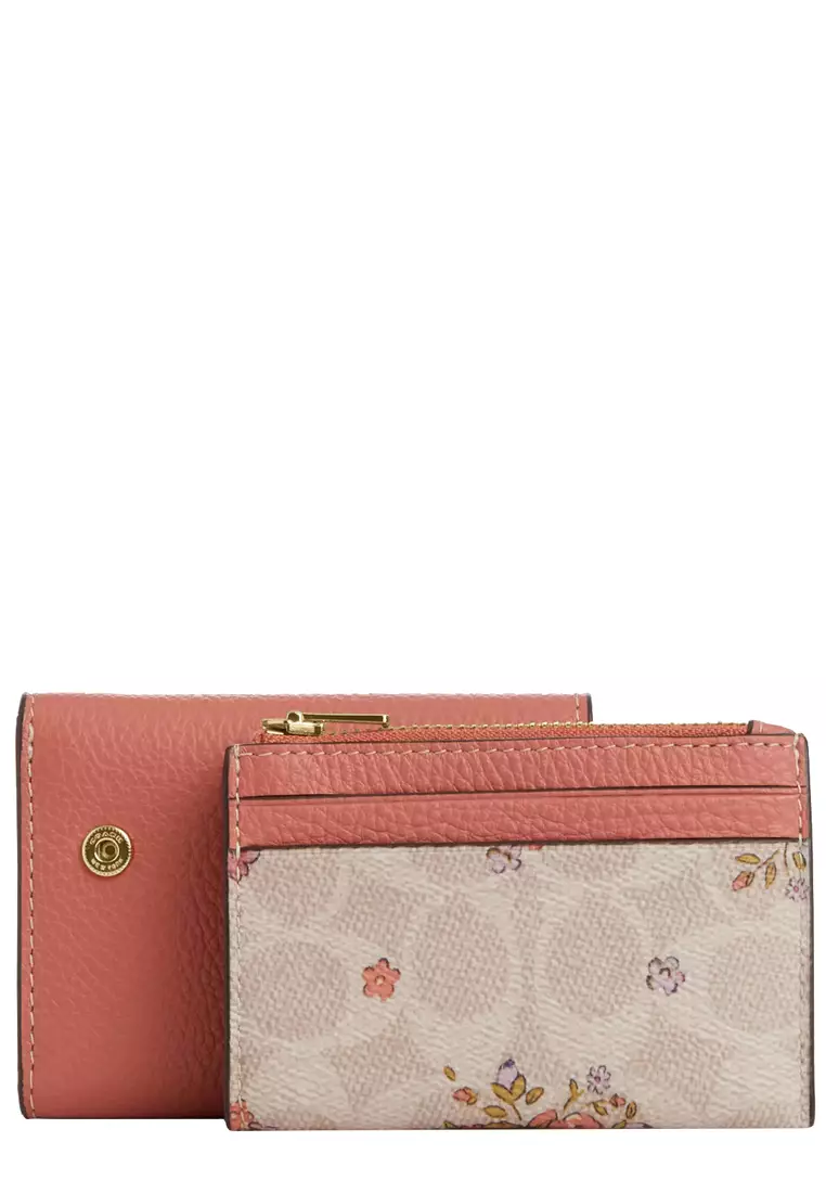 Buy Coach Card Holder Wallet In Signature Canvas With Floral Print