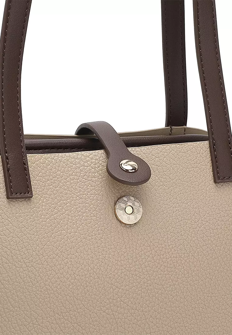 Women's Shoulder Bag / Top Handle Bag - Khaki / Coffee