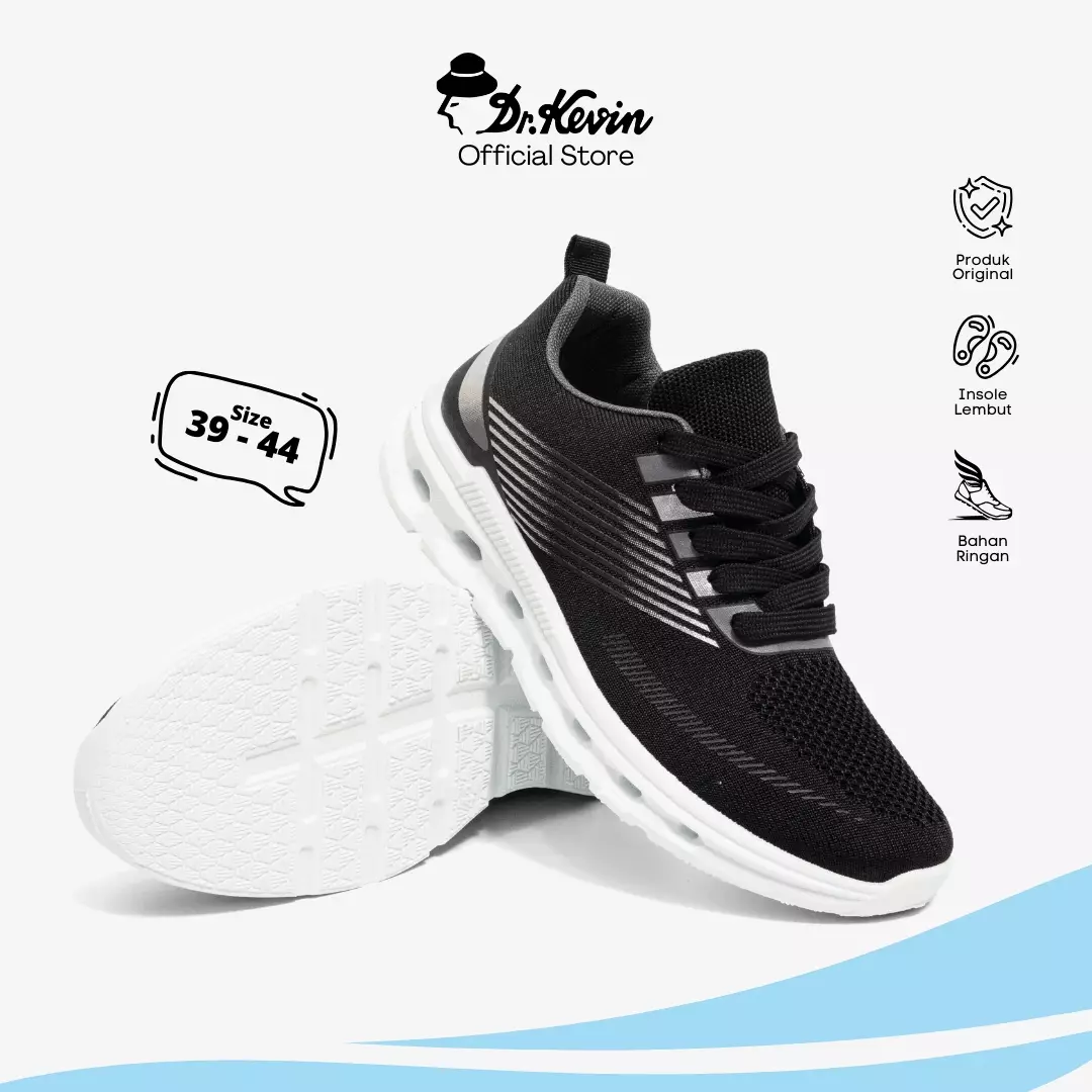 Dr. Kevin Sepatu Sport Pria Men Sneakers Sekolah Flyknit tali 889-083