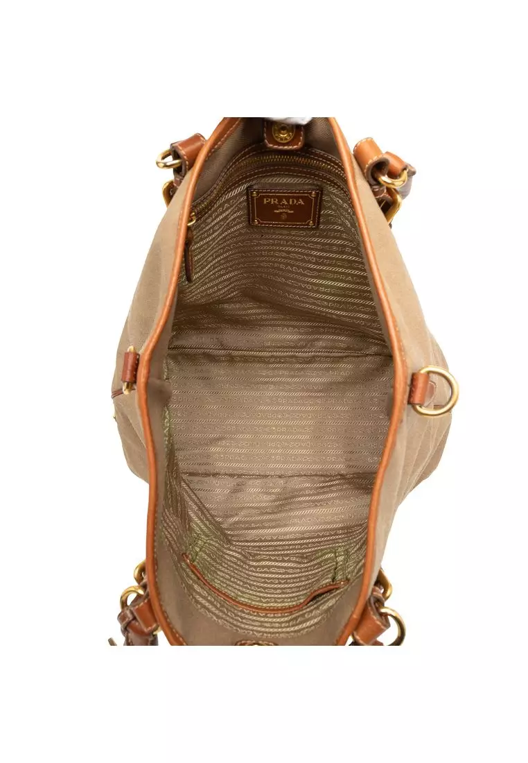 Pre-Loved Prada Canvas Canapa Logo Convertible Tote