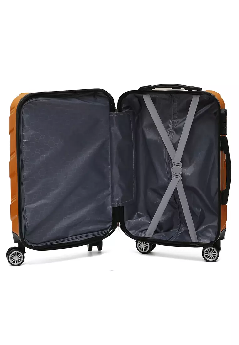 Carlton Koper Hardcase Unisex Size 20Inch Suitcase Combination Lock Large Compartment Material ABS+PVC Coated ORIGINAL - Orange