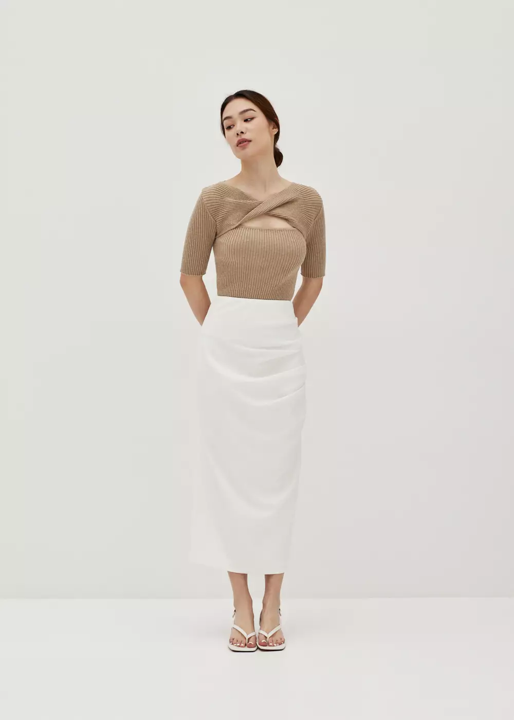 Jual Love, Bonito Rok Wanita Mailea Side Pleat Column Skirt (2022