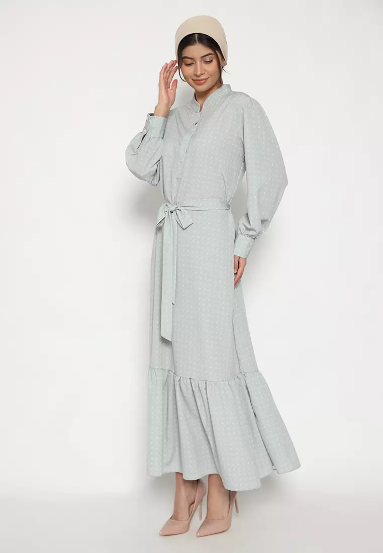 Mosleem Elegant Casual Polyester Grey By Brilliant Girl Warna Grey