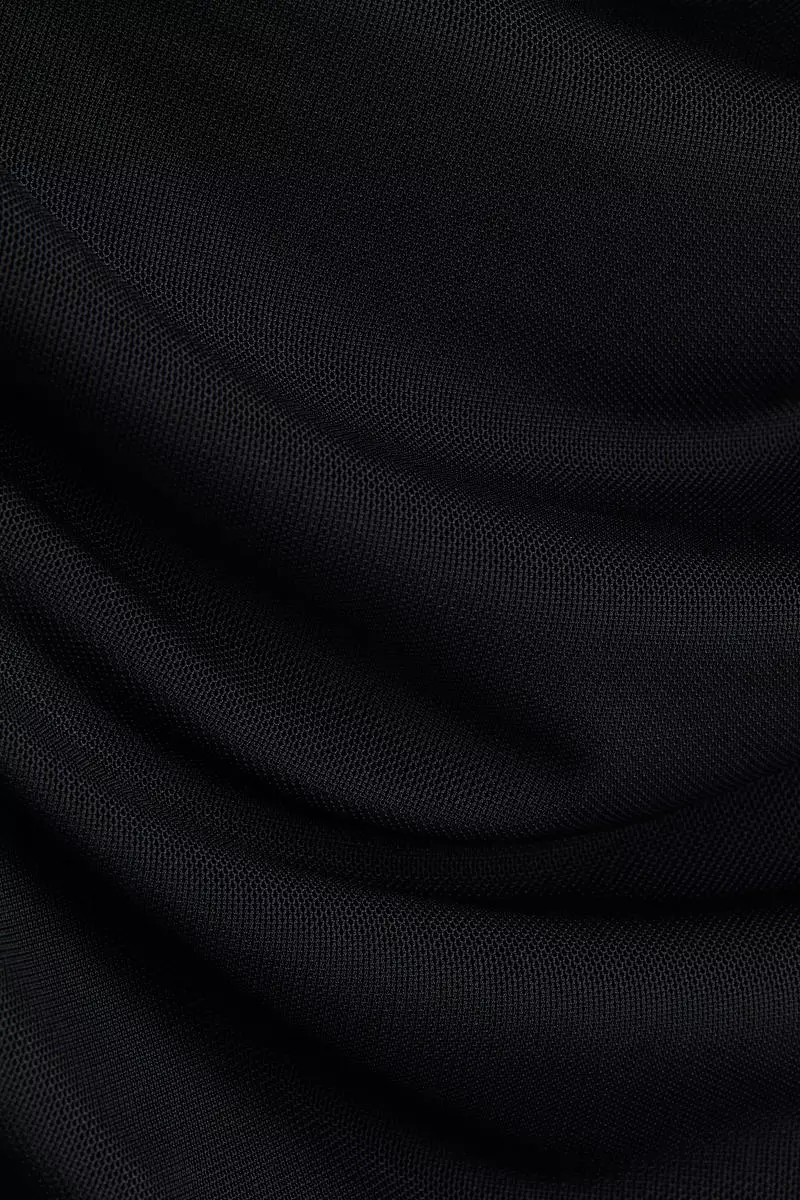 One-shoulder mesh top