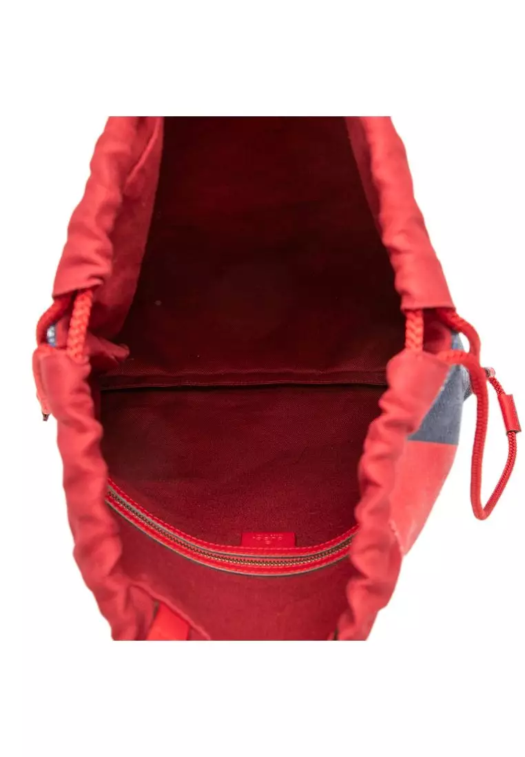 Gucci Pre-Loved Gucci Canvas Sylvie Baiadera Web Drawstring 