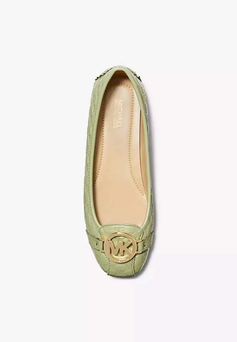 michael michael kors fulton metallic logo flat