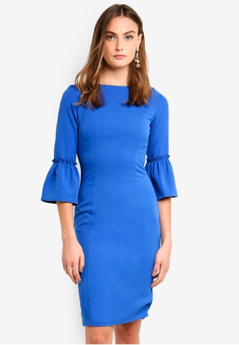 Buy Paper Dolls Cobalt Fluted Dress Zalora Hk