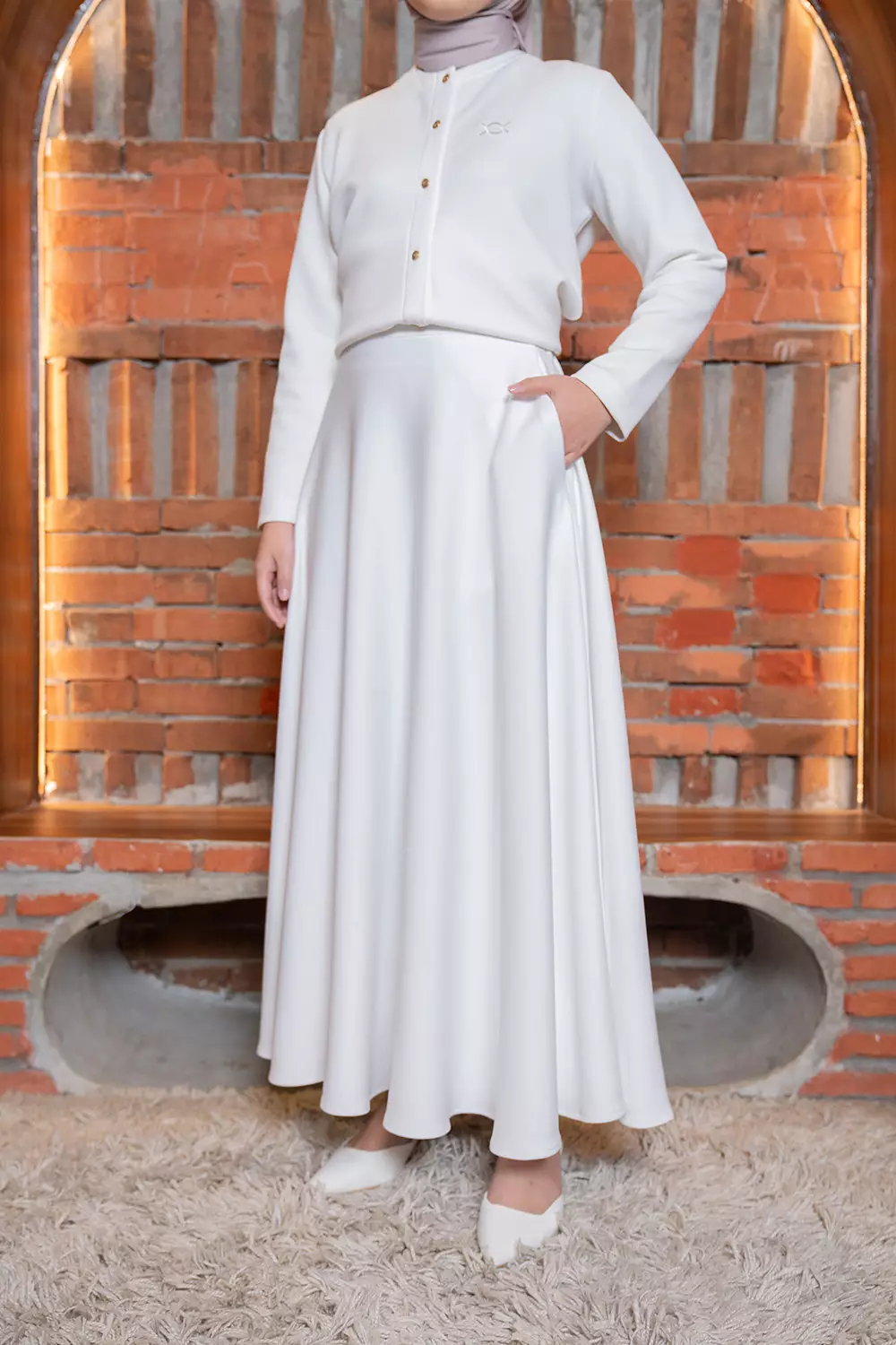 Klamby - Villona Outer & Skirt Set Broken White