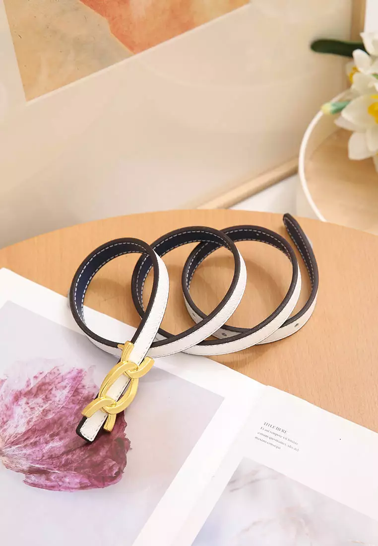 GYKACO ALDEN Navy White - Ikat Pinggang Wanita - Fashion Belt / Sabuk