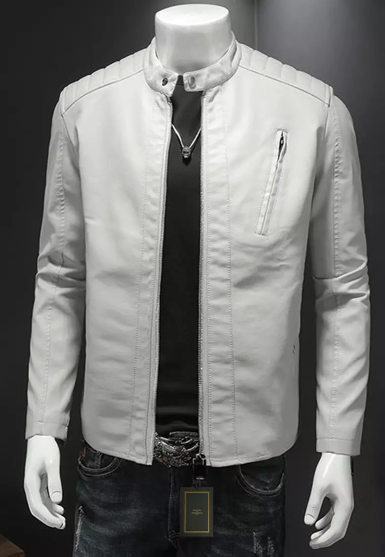 Slim Faux Leather Jacket MJ601
