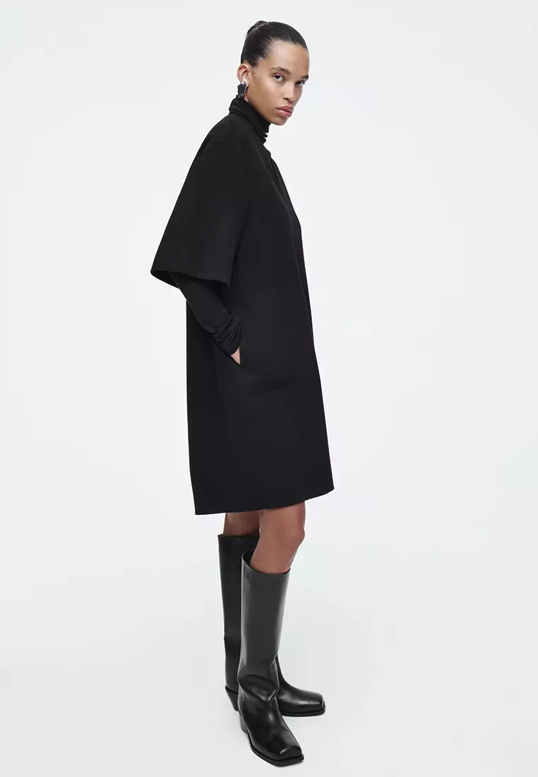 V-Neck Double-Faced Wool Dress