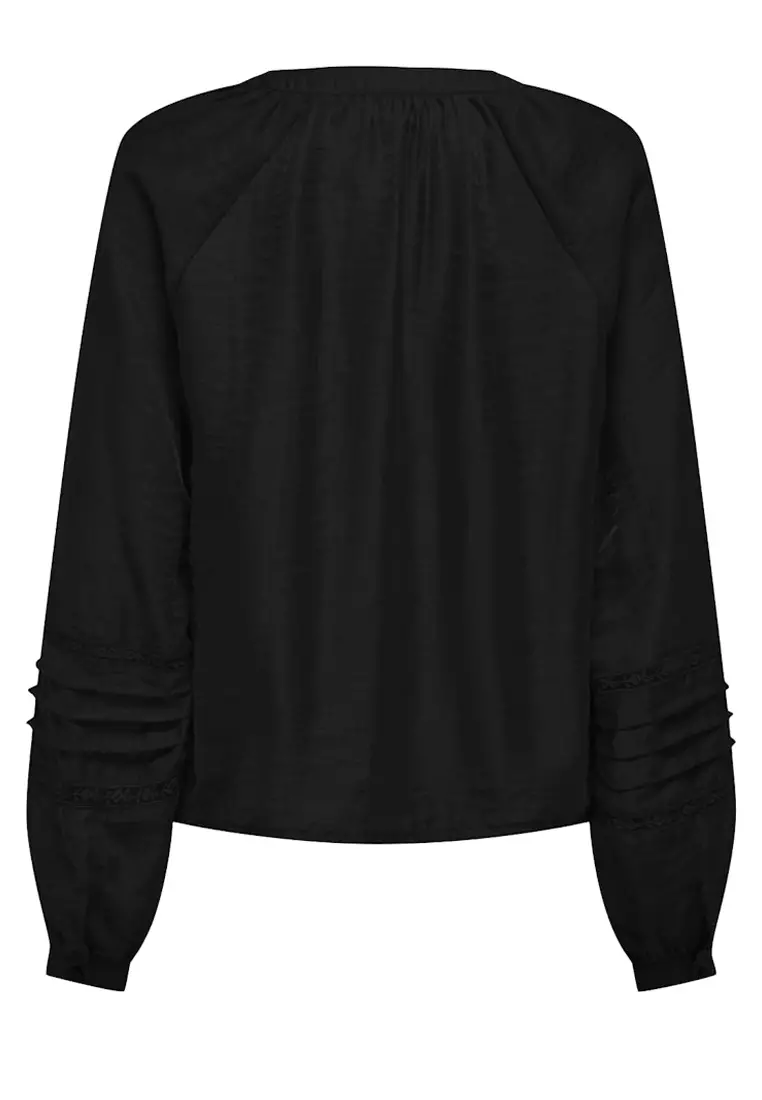 Long Sleeve Lace Woven Top