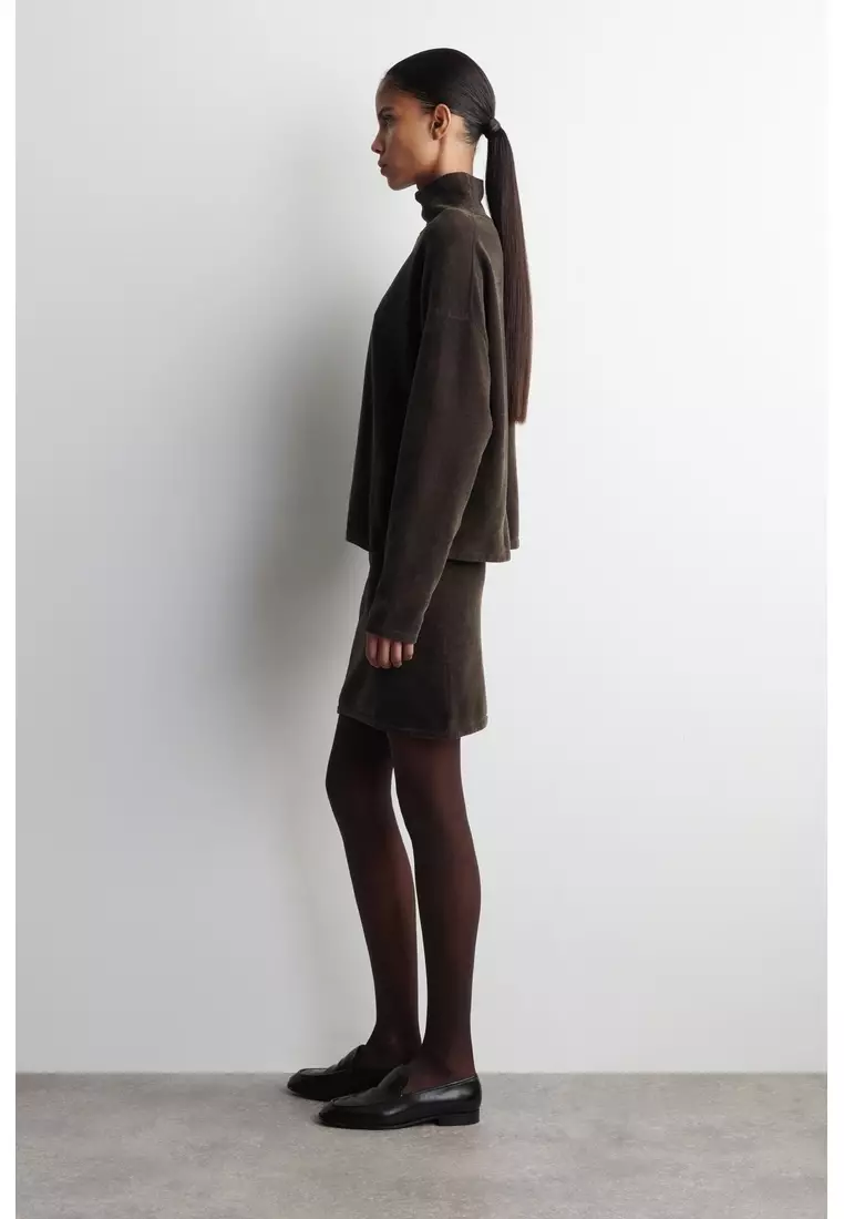 CHENILLE FUNNEL-NECK JUMPER