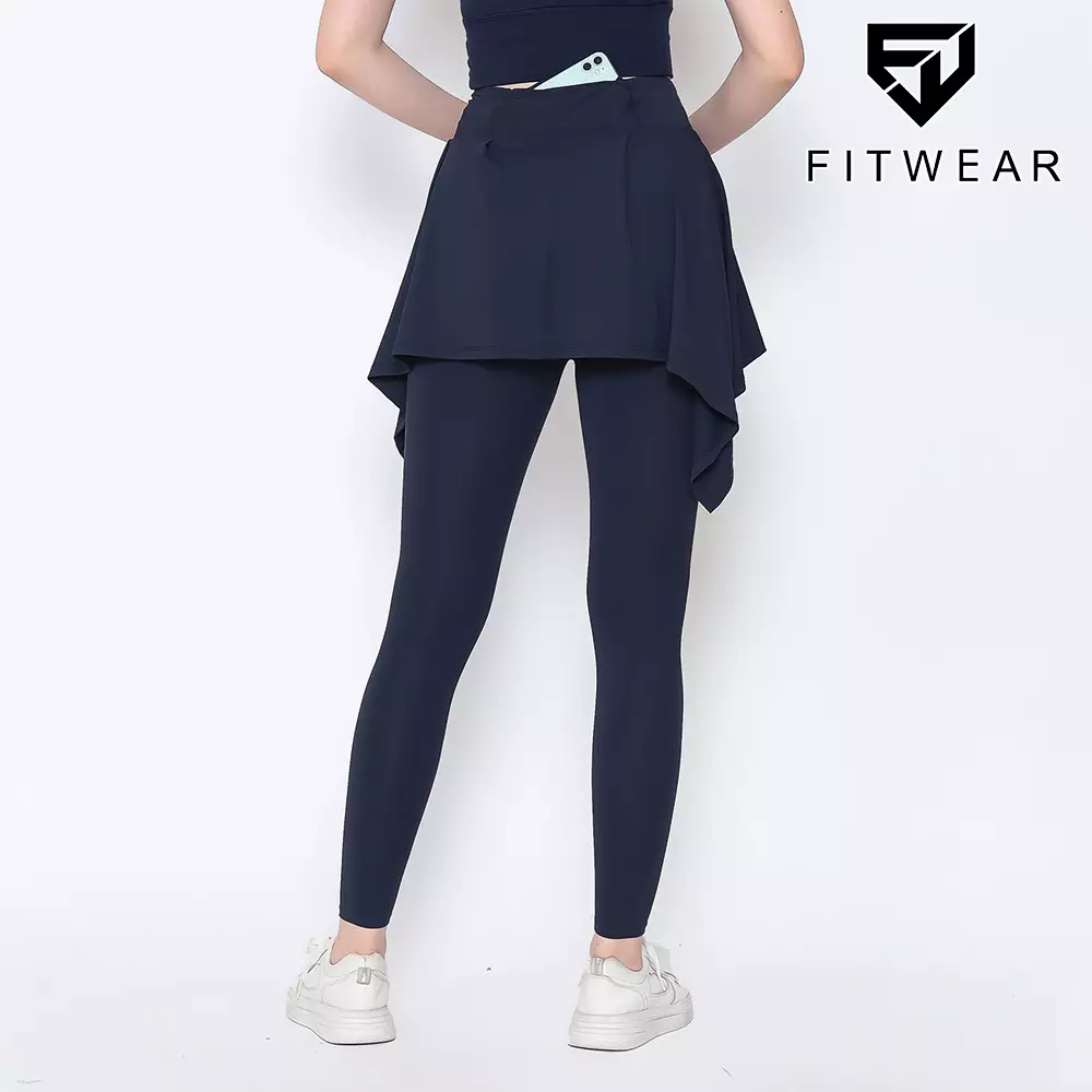 Fitwear - Rok + Legging Olahraga Dryfit Wanita NAYLA - NAVY BACK POCKET