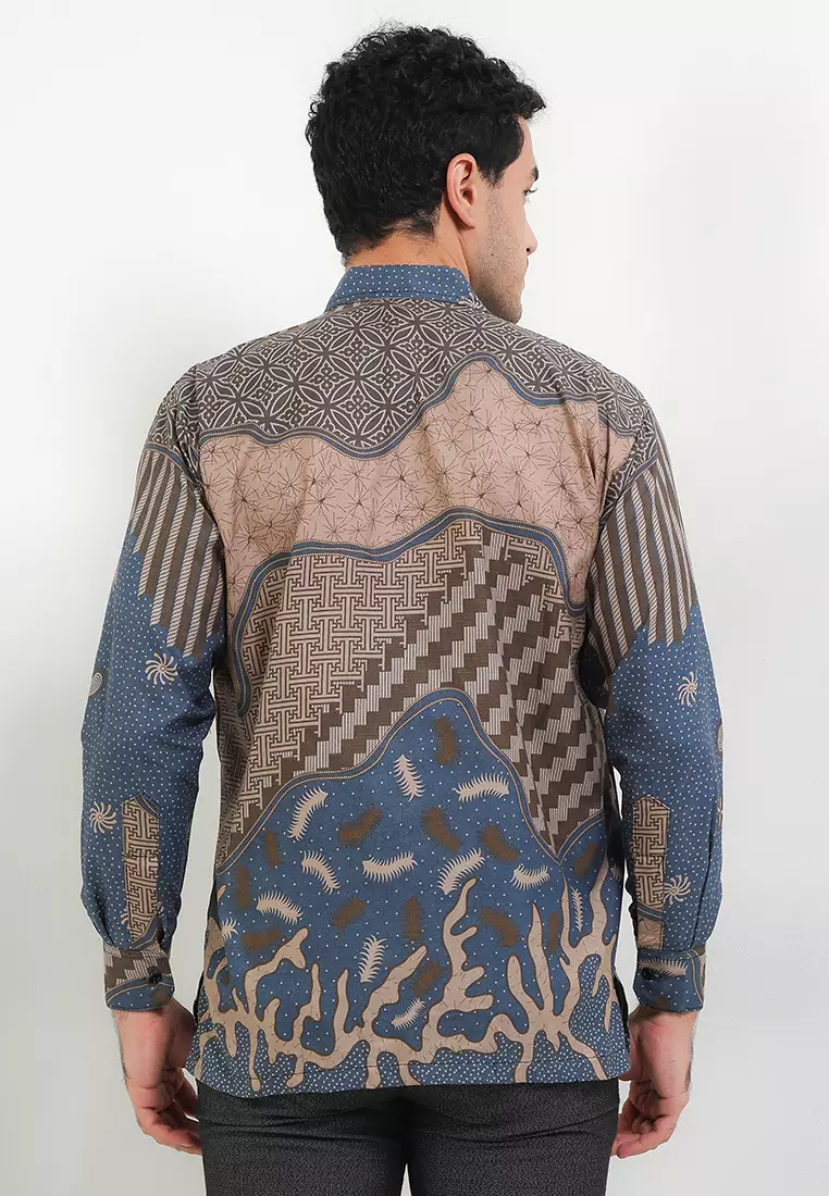 Evano Kemeja Batik Exclusive Premium Pria Casual Modern Lengan Panjang