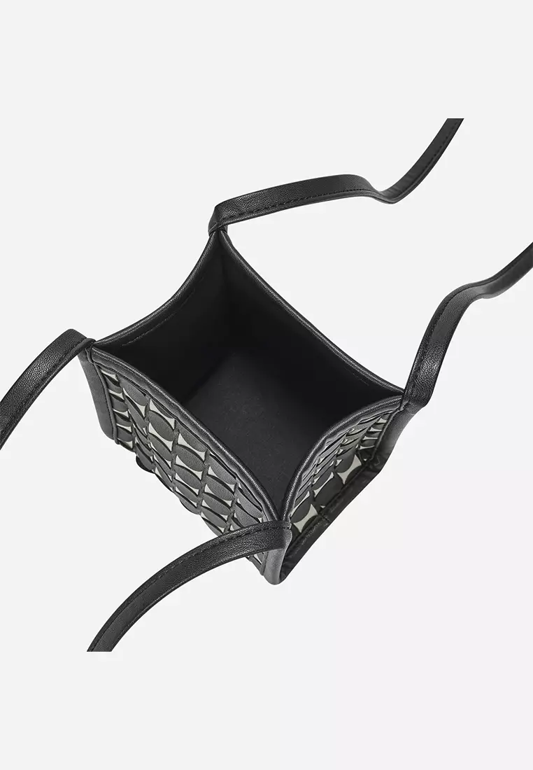 Kwani Handmade Weaving Tote Mini Black White