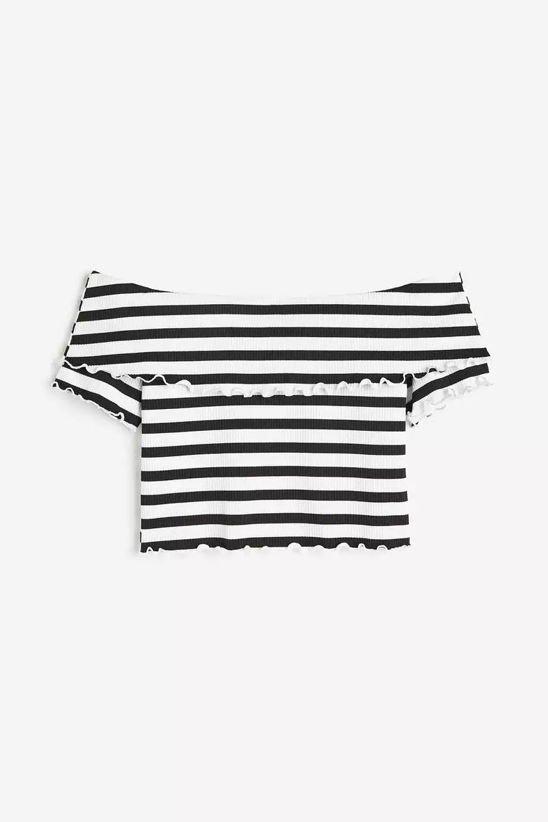 Ribbed off-the-shoulder top