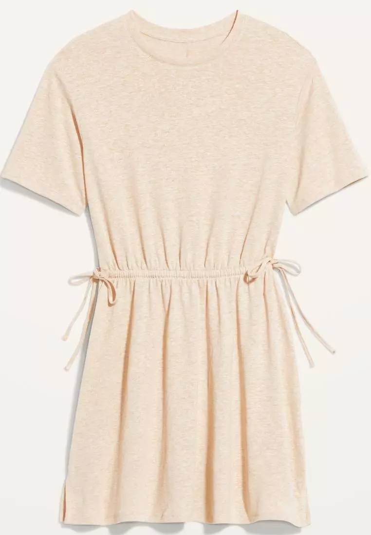 Buy Old Navy Waist-Defined Short-Sleeve Linen-Blend Mini Dress for Women  2026 Online | ZALORA Philippines