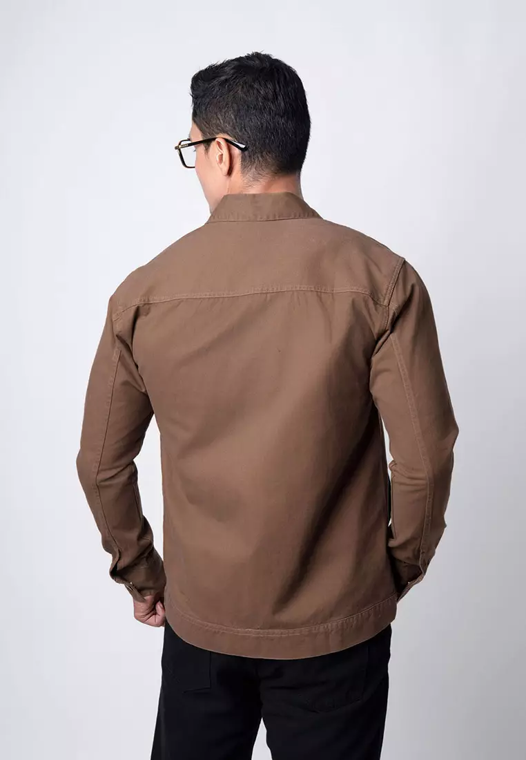 Jacket Trucker Cotton Twill Premium Dark Brown