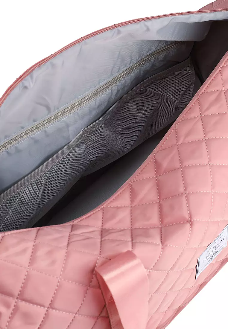 Quilted Travel Duffle Gym Bag with Pouch