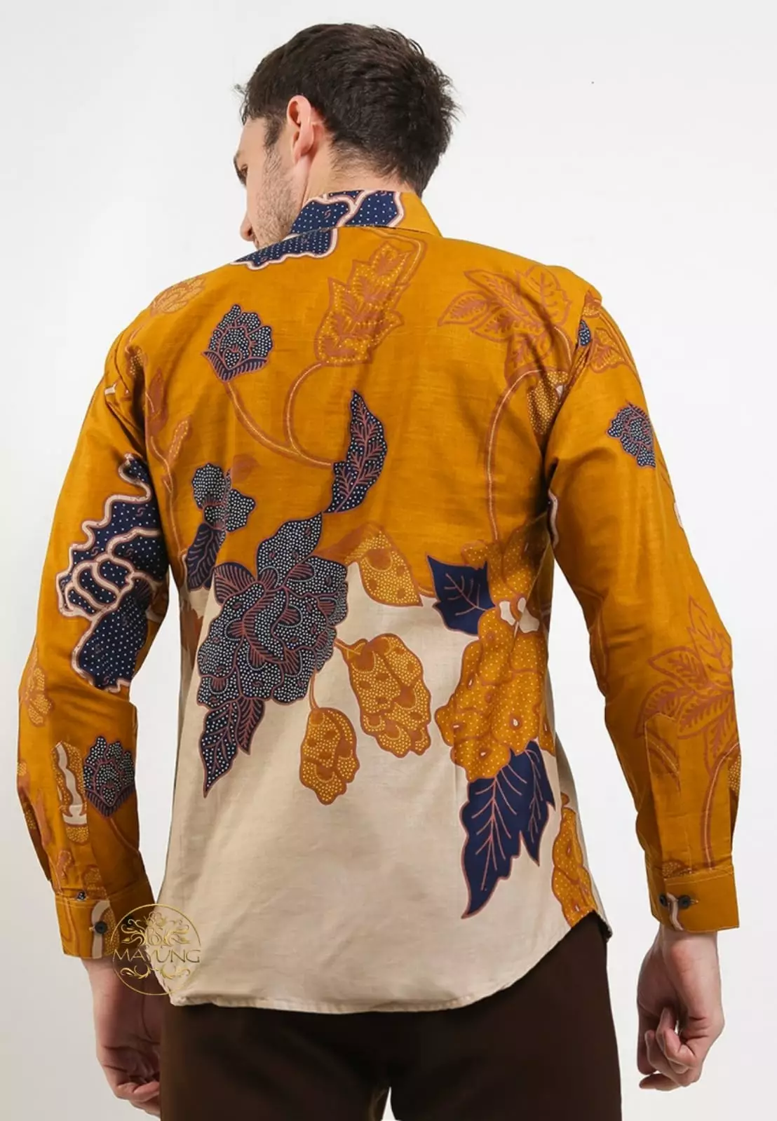 Mandevilla Kuning Kemeja Batik Pria Premium Slimfit Modern Lengan Panjang