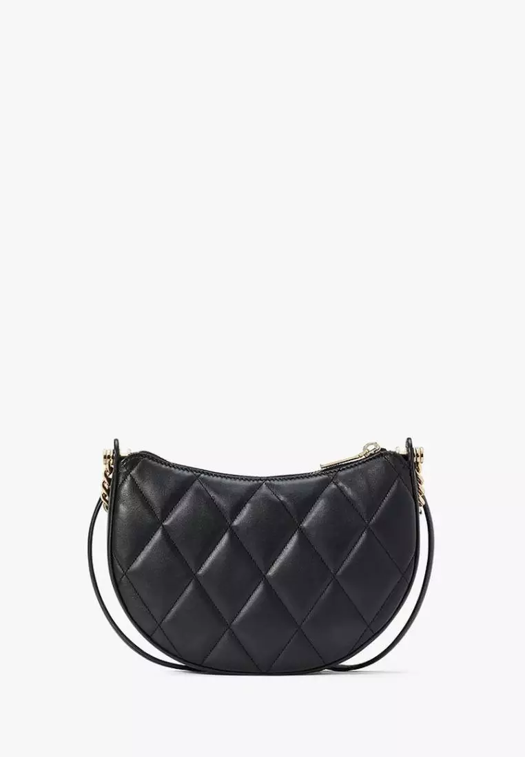 Kate Spade Carey Smooth Quilted Leather Zip Top Crossbody Black