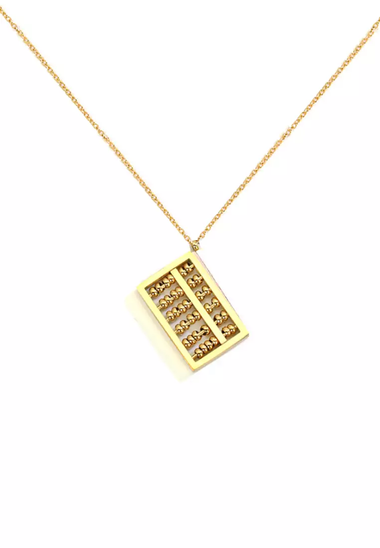 CELOVIS - Fortune Abacus Pendant Necklace in Gold