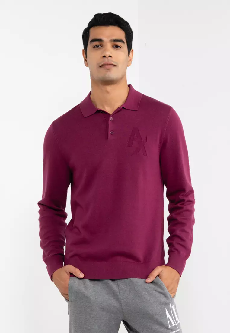 Armani Exchange Long Sleeves Knit Polo Shirt 2024 Buy Armani