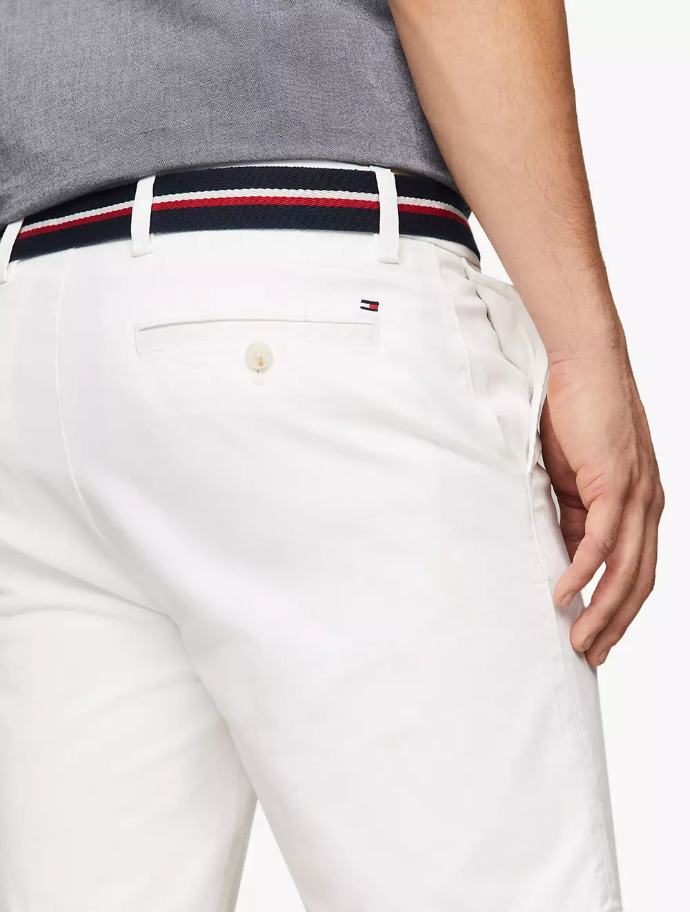 TOMMY HILFIGER - Belted Twill 9" Club Short - White - White