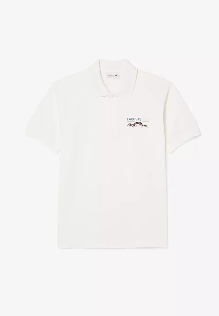 Classic Fit Embroidered Motif Piqué Polo Shirt