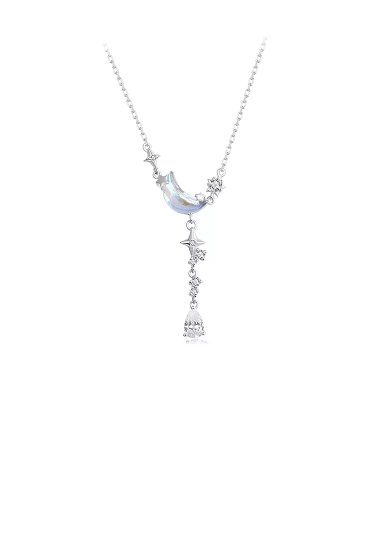 Buy SOEOES 925 Sterling Silver Fashion Moon Star Tassel Pendant