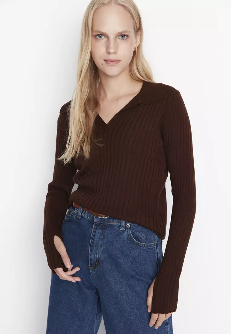 Polo Collar Knitwear Sweater