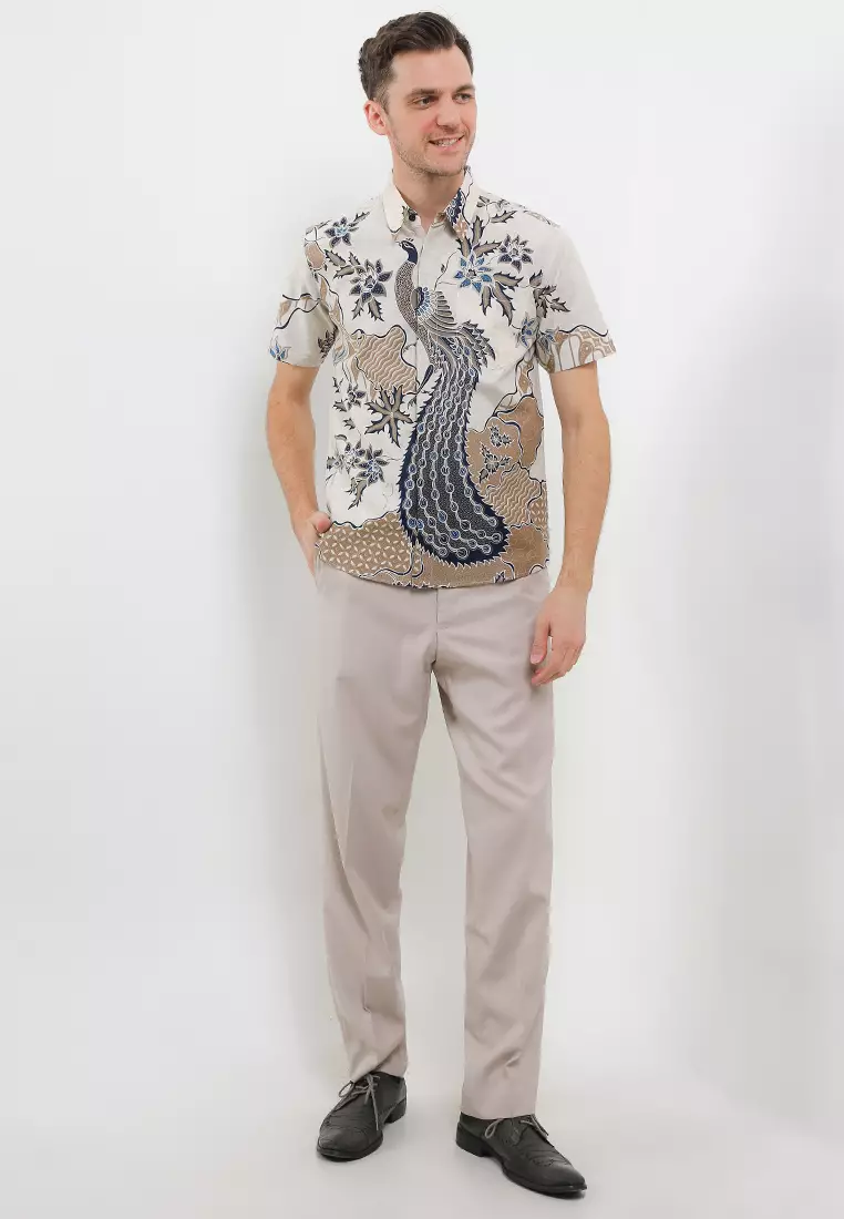 BATIK TALENTA EXCLUSIVE Lengan pendek slimfit chad white