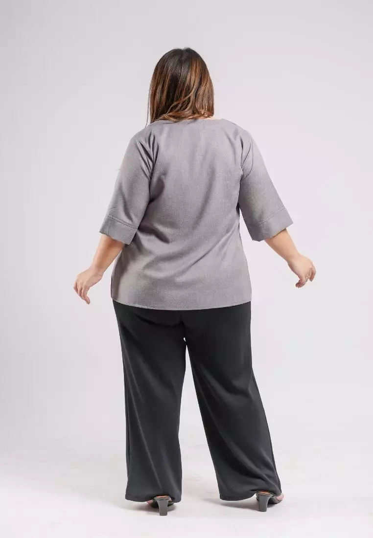 Plus Size Blouse Cheryl Ash Grey