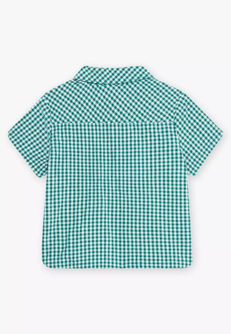 Green White Gingham Shirt