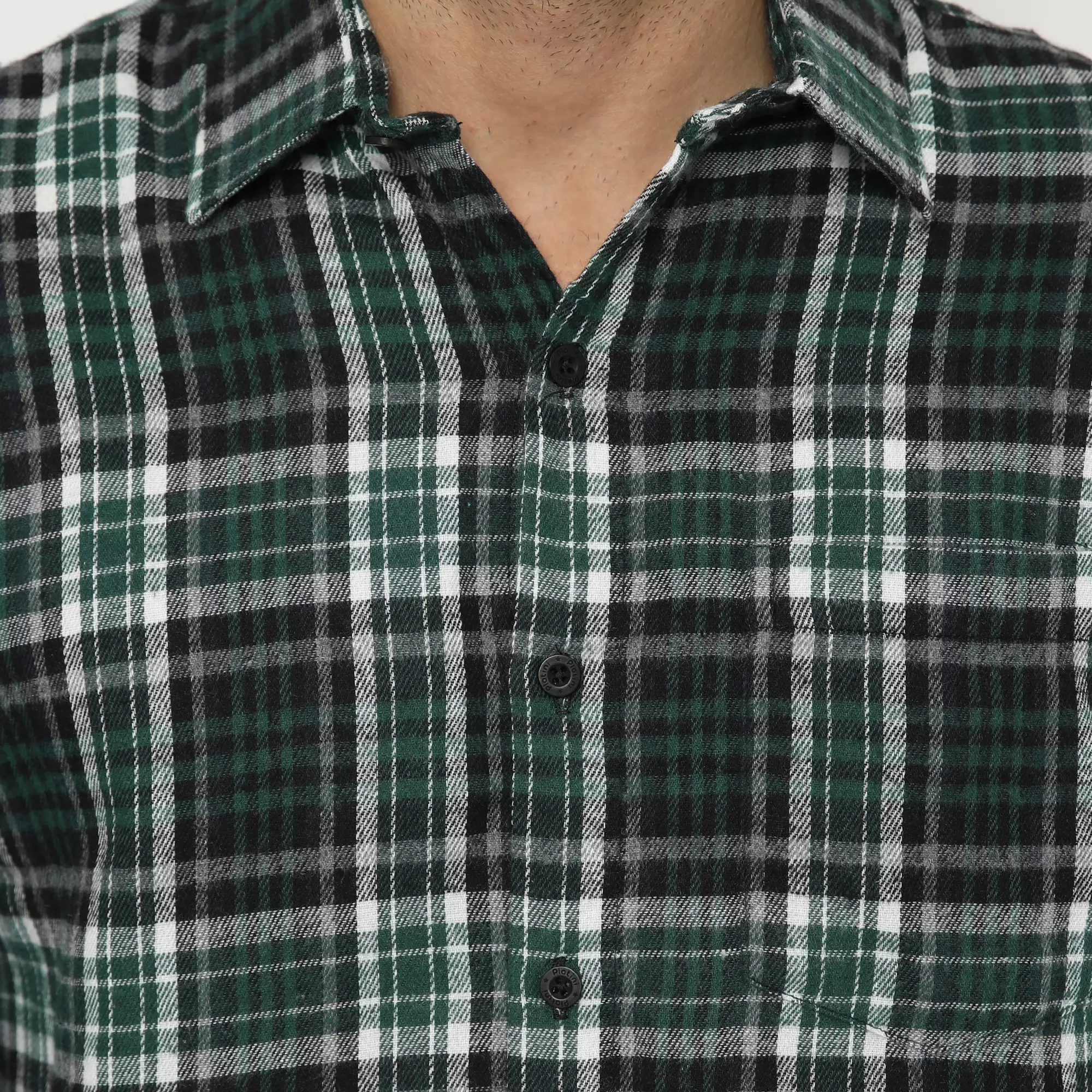 Platini Kemeja Pria Flanel Panjang Hijau 76303