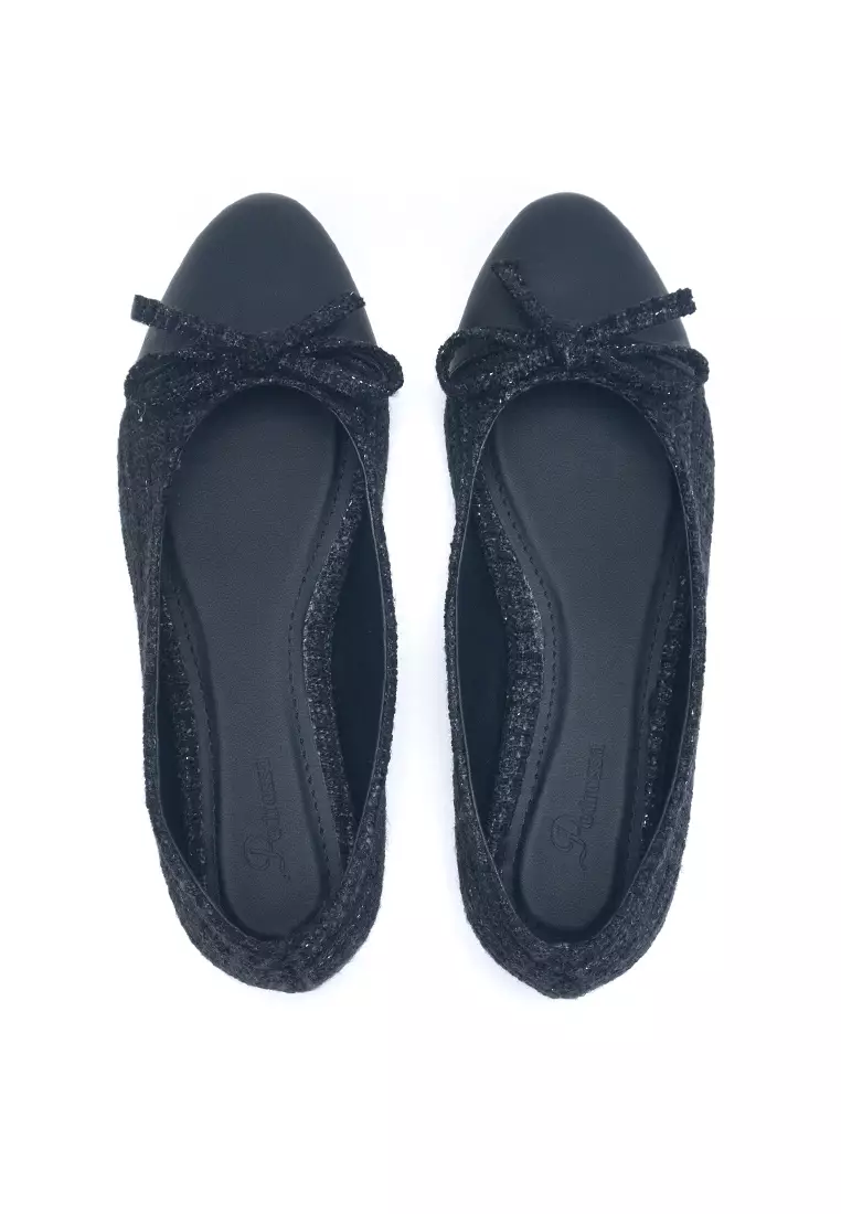 Audrey Ballerina Flat Shoes in Black