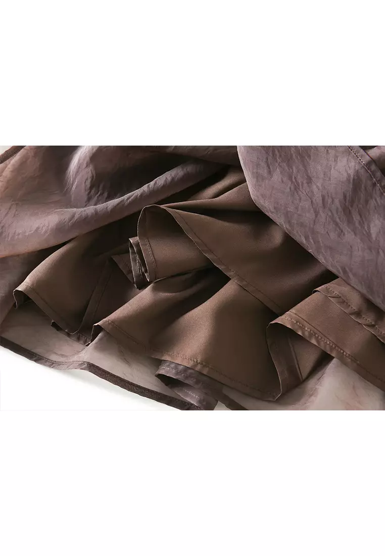 Silk Organdy A-line Maxi Skirt AF0236