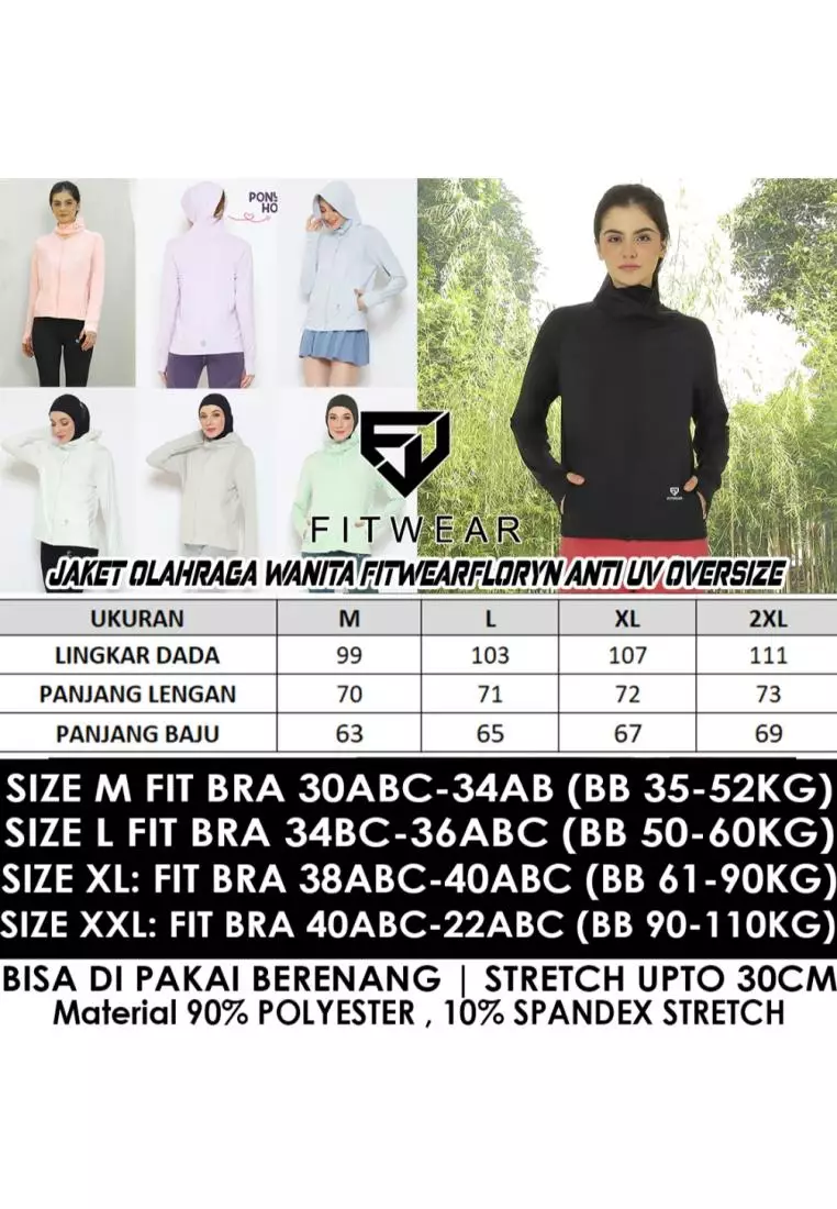 Fitwear - Jaket K-Style Anti UV Olahraga Wanita FLORYN UPF 50++ PJ POCKET - LILAC