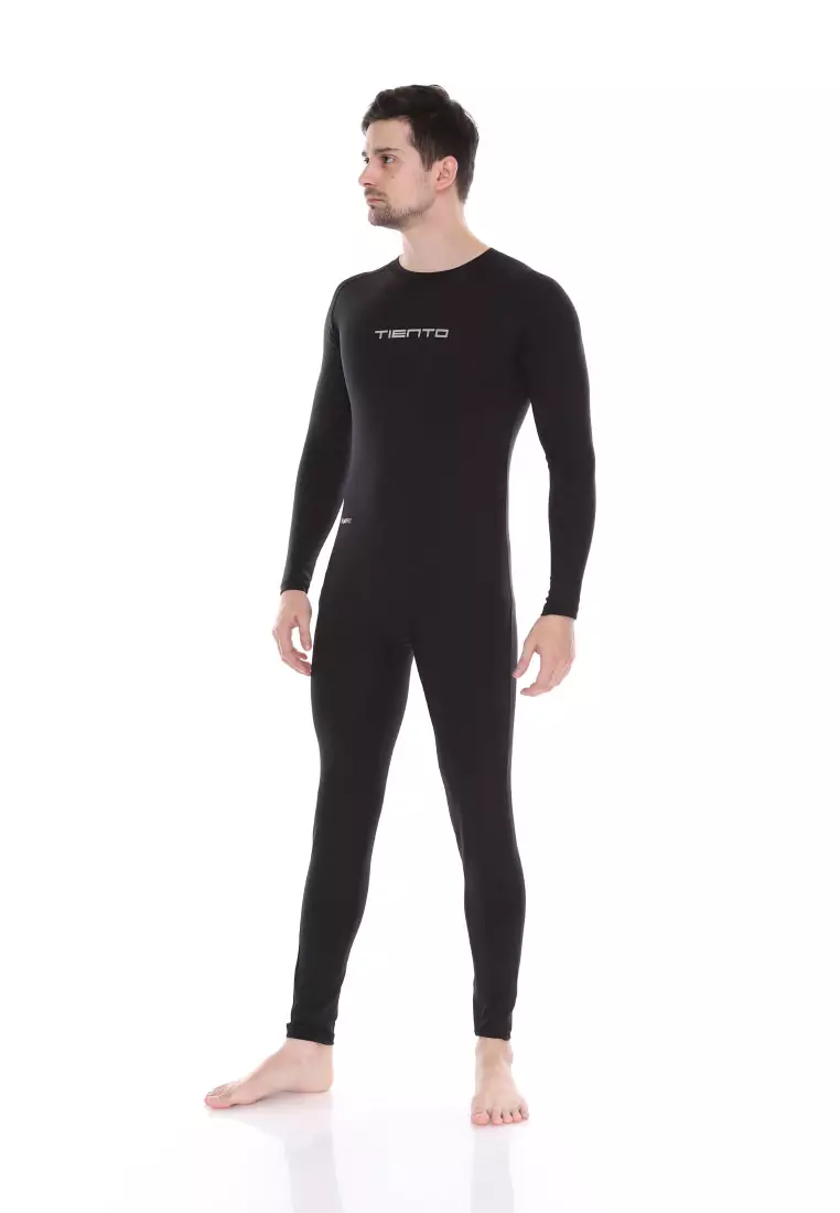 Tiento Wetsuit Swimwear Basic Black Baju Celana Pakaian Renang Snorkeling Surfing Diving