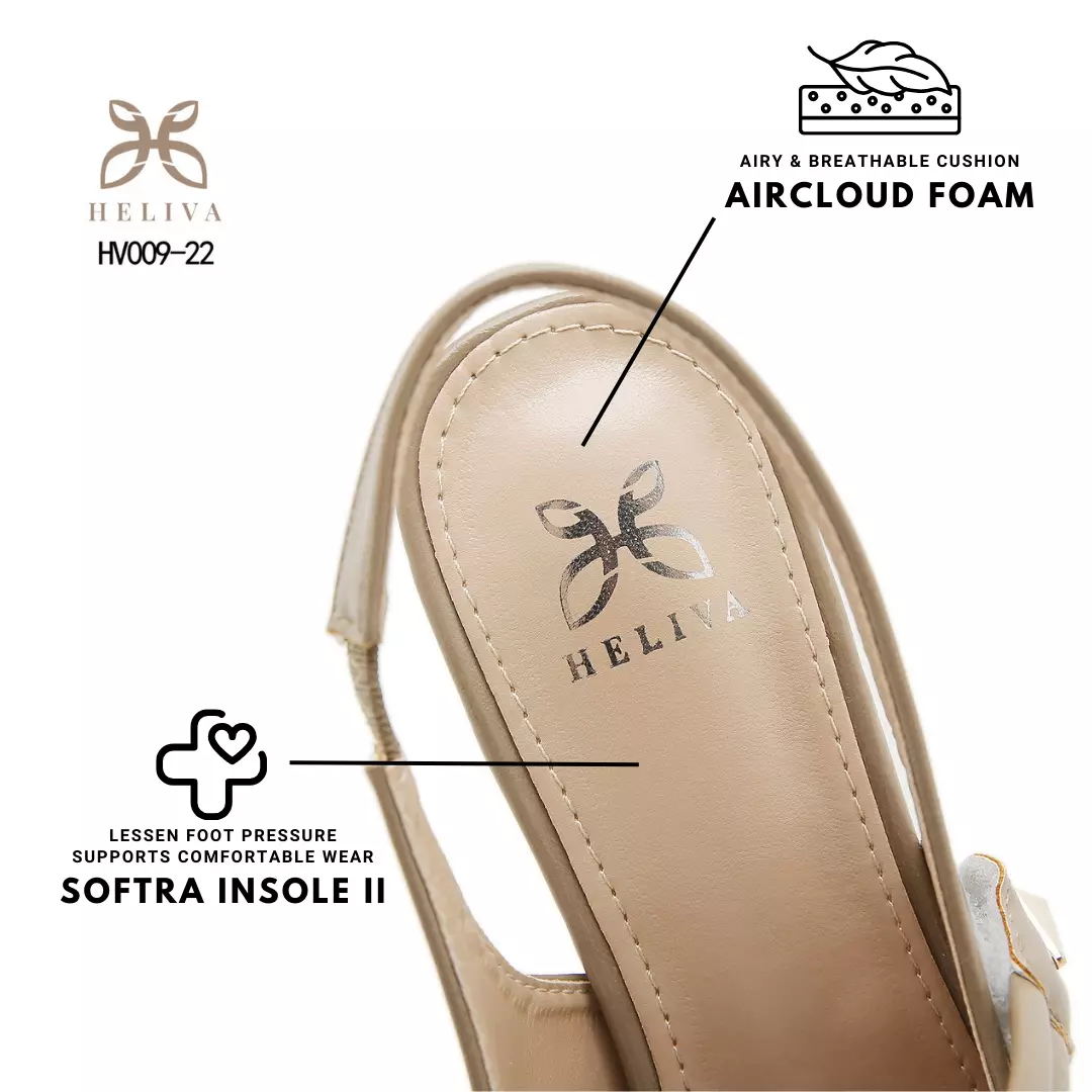 Heliva Vanice Elegant Slingback Pumps in Glossy Finish & Bold 7cm Heel HV009-22